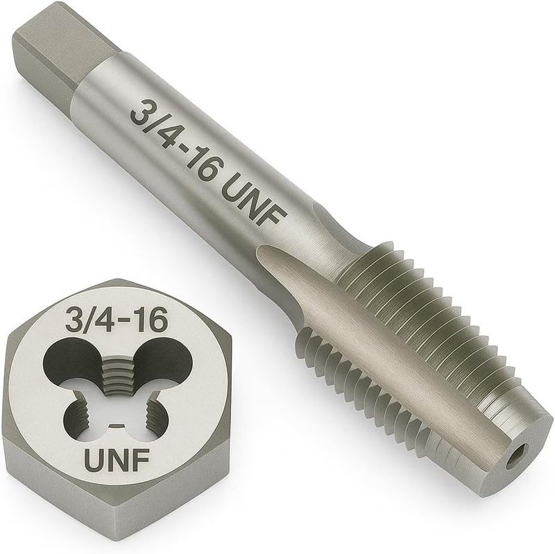 Yamesh 3/4"-16 Thread Tap and Die Set HSS Tap with GCr15 Alloy Steel Hex Die Right Hand Thread Repair Tool for Metalworking and Machinery - Image 1